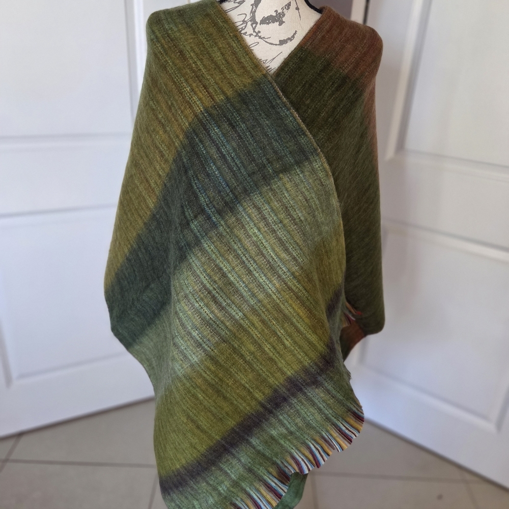 Artisanal Handwoven Multicolored Shawls Newly Made In Ecuador